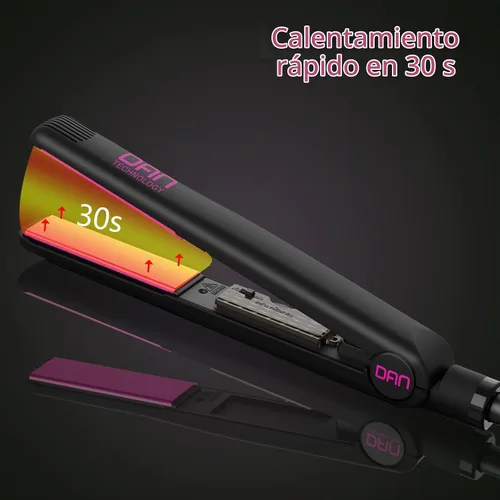 Vista 4 de DAN Technology Plancha plana de cerámica de 1 pulgada, plancha de pelo de temperatura ajustable de 500 grados, calentamiento rápido, doble voltaje