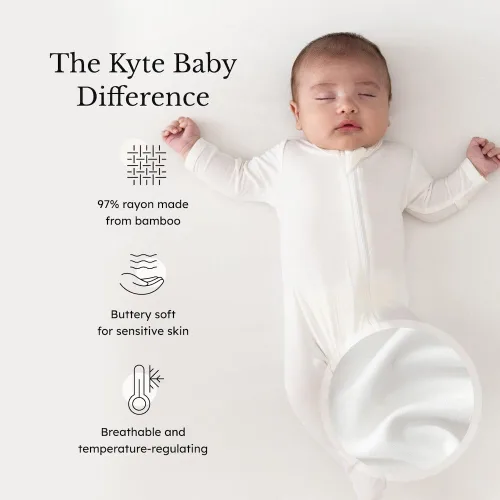 Vista 19 de KYTE BABY Pies unisex con cierre de cremallera, rayón hecho de bambú, 0-24 meses