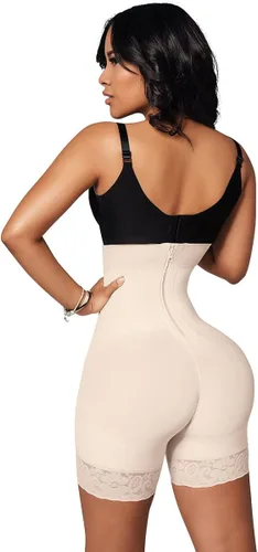 Vista 3 de Forma Tu Cuerpo, Faja Colombiana, traje de cuerpo liso, sin tirantes, sin cremallera y levanta los glúteos