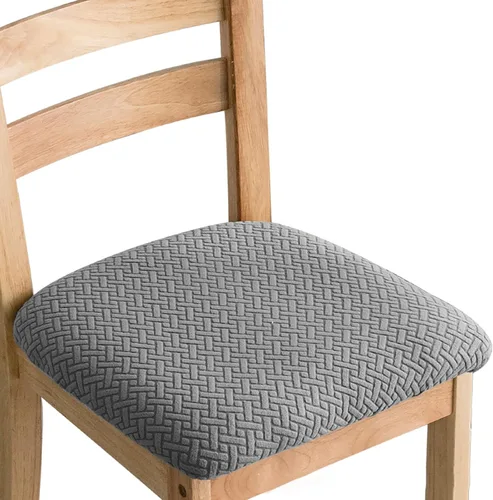 Vista 14 de Fundas elásticas para sillas de comedor, fundas protectoras extraíbles para sillas de cocina, fundas protectoras para comedor, hotel Gris y verde