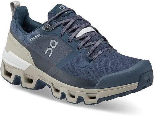 Vista 5 de ON Cloudwander - Zapatos impermeables para correr, color azul marinodesierto