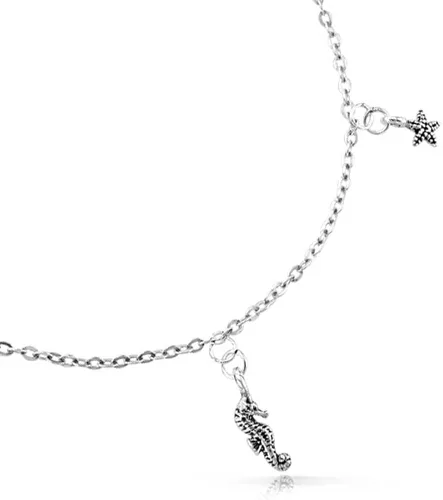 Vista 2 de Pulsera de tobillo para mujer, plata de ley 925, ajustable de 9 a 10 pulgadas con extensor
