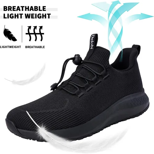 Vista 6 de Zapatos de trabajo antideslizantes para hombre, zapatos de chef resistentes al agua, para restaurante, cocina, servicio de alimentos, trabajo