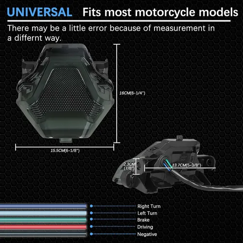 Vista 6 de JMTBNO Luz Trasera de Freno de Moto con Señales de Giro LED Compatible con Yamaha YZF R3 R25 Y15ZR MT07 FZ07 LC150