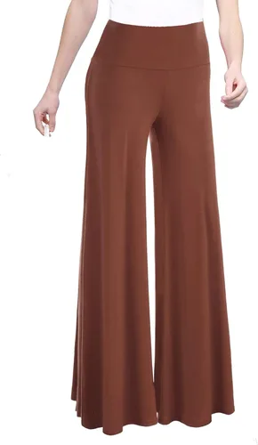 Vista 14 de Made By Johnny MBJ - Pantalones Palazzo de pierna ancha sólidos y teñidos con técnica batik, cómodos y casuales para mujer (XS~5XL)