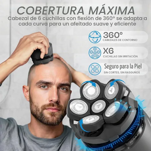 Vista 2 de HUMMINGBIRD MK3 Stealth Edition - Maquinilla de afeitar eléctrica sin nick para hombres, inalámbrica USB C recargable, afeitado impermeable