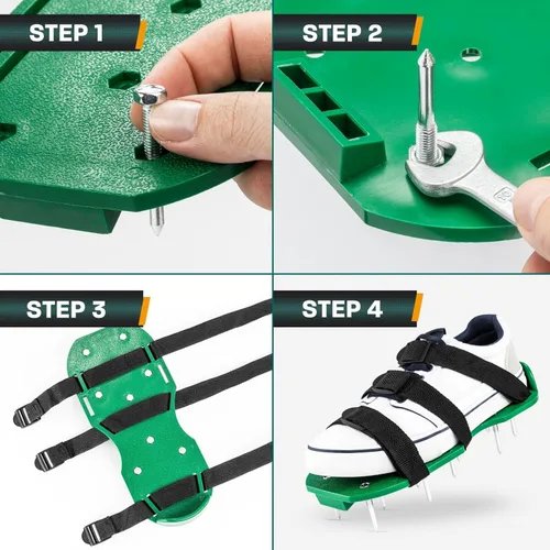 Vista 5 de Zapatos aireadores de césped, afloja los zapatos de tierra para césped, herramienta aireadora de césped para jardín, sandalias de aireación manual