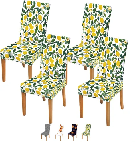 Vista 37 de ANNA QUEEN Juego de 6 fundas para sillas de comedor y cocina, fundas elásticas lavables para sillas de comedor, decoración elegante del hogar