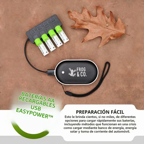 Vista 6 de Survival Frog EasyPower - Baterías recargables USB AA de 1.2 V/1450 mAh de larga duración, doble A USB Co. - (paquete de 4)