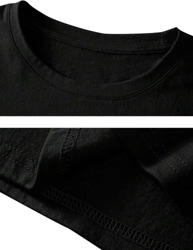 Vista 5 de Remidoo Camiseta de Gran Tamaño para Mujer con Cuello Redondo Sólido de Manga Corta Holgada de Algodón