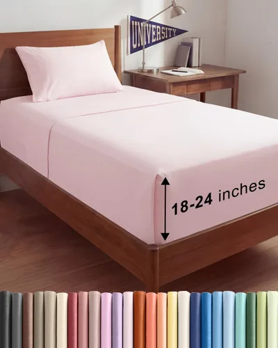 Vista 25 de Sábanas individuales de bolsillo extra profundo, sábanas transpirables y refrescantes de 3 piezas, juego de sábanas de lujo para hotel, suaves, sin