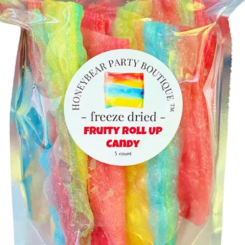 Vista 2 de Rollos de frutas liofilizadas – 5 rollos de frutas completas – Se envía en una caja – Tinte tropical Tye y fresa