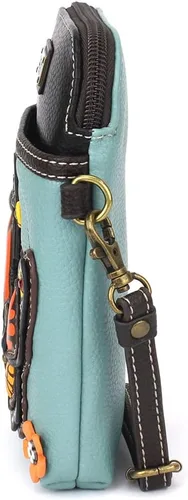 Vista 5 de CHALA Cell Phone Crossbody Purse-Women PU LeatherCanvas Multicolor Handbag with Adjustable Strap