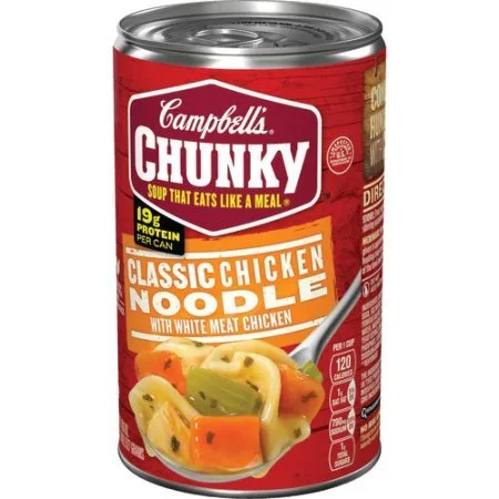 Vista 3 de Campbell's Chunky Soup, fideos clásicos de pollo, 18.6 onzas (2 latas)
