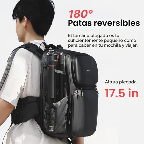 Vista 5 de ULANZI TT31 - Trípode de cámara de 72.4 pulgadas, trípode plegable y monopie de aluminio con placa de liberación rápida tipo garra, cabezal de bola