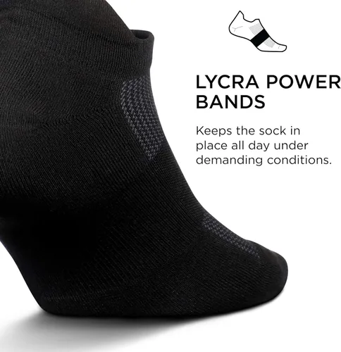 Vista 2 de Feetures Calcetines tobilleros de alto rendimiento Max Cushion Calcetines invisibles para mujeres y hombres con lengüeta en el talón (1 par)