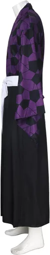 Vista 3 de LINKOM Anime Demon Kokushibou Cosplay Costume Kimono Outfits Uniform Set for Men Halloween Party