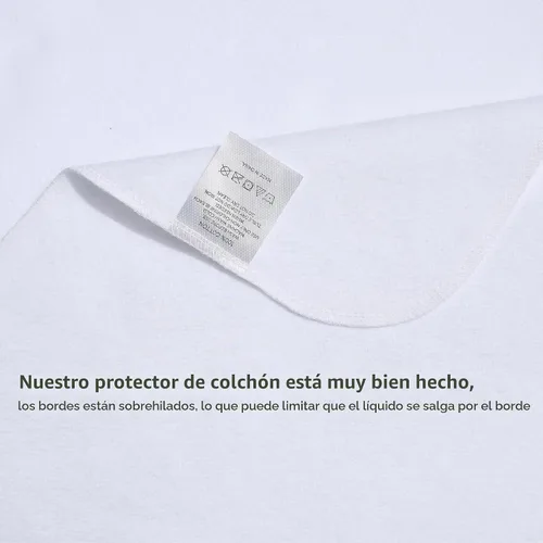 Vista 5 de Protector de franela para cuna, protector de colchón 100% impermeable, tamaño único, 27 x 39 pulgadas