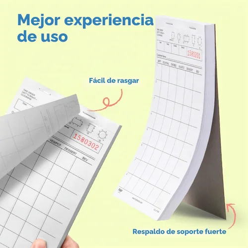 Vista 4 de FMP Brands (500 hojas), bloc de notas de servidor, cheques de invitados para servidores, blocs de pedidos para servidores, blocs de notas de Blanco