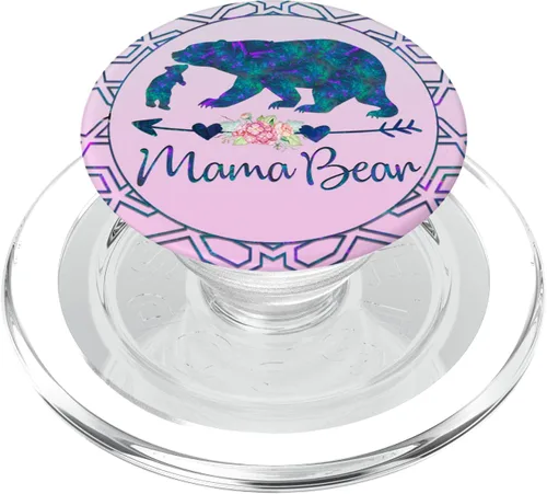 Vista 7 de PopSockets intercambiables PopSockets PopSockets Swappable PopGrip con diseño floral, color azul verde azulado y morado
