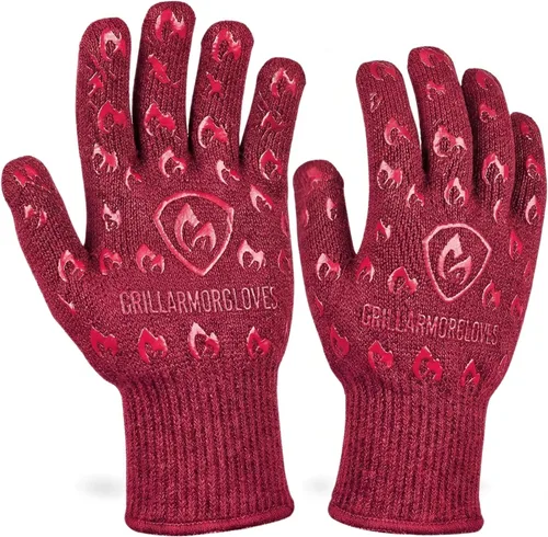 Vista 12 de Guantes para horno Grill Armor – Guantes resistentes al calor de 932 °F, al fuego y a los cortes para barbacoa, parrilla, cocina, asado, horneado