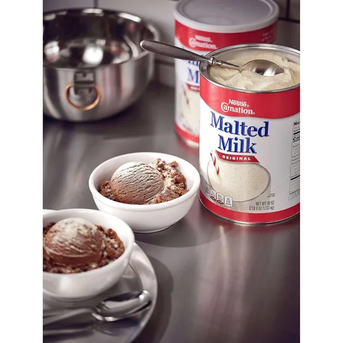 Vista 6 de Carnation Leche malteada, leche malteada seca y estable, ideal para hornear, batidos, helados, lata de 2.72 libras