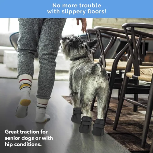 Vista 3 de Protectores Duraderos para Patas de Perro Botas para Perros Zapatos para Perros Botines de Perro Negros de Uso Ligero Resistente al Calor y al