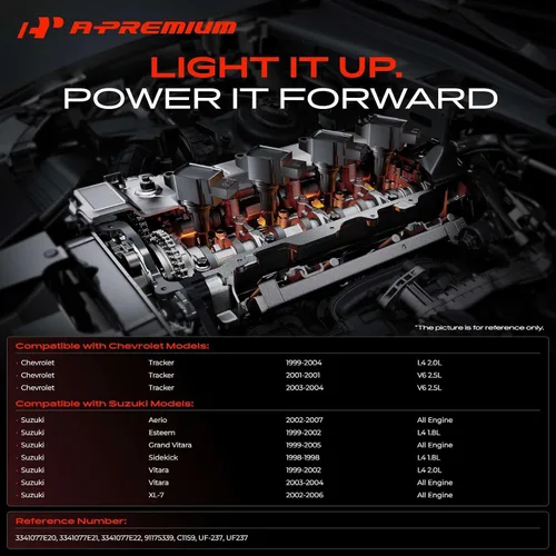 Vista 2 de A-Premium Paquete de bobinas de encendido del motor compatible