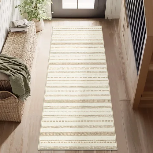 Vista 66 de jinchan - Tapete de pasillo marroquí de 2 x 6 pies con líneas, bohemio, lavable, para cocina, suave, geométrico, de lana sintética, antideslizante