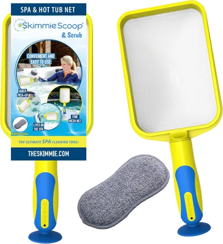 Vista 9 de The Skimmie Scoop - Espumador de mano patentado con red de malla fina para spa, bañera de hidromasaje, inmersión fría y limpieza de piscinas
