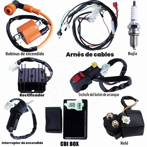 Vista 2 de Arnés de Cableado Eléctrico Completo Bobina Interruptor de Encendido CDI Relé Solenoide Bujía para ATV de 4 Ruedas Stroke 150cc 200cc 250cc Quad