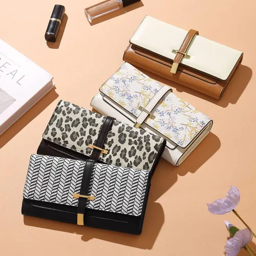 Vista 35 de CLUCI Cartera de cuero triple grande para mujer