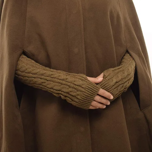 Vista 6 de GRACEART Capa de lana con capucha para mujer, capa de invierno para boda, talla grande, abrigo grueso