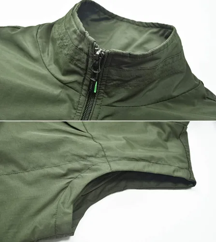 Vista 3 de Spanye Chaleco ligero para hombre, con bolsillos, chaqueta resistente al viento, para deporte, golf, trabajo