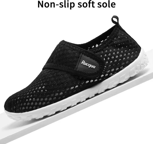 Vista 4 de Racqua - Zapatos acuáticos para niños y niñas, ligeros, de secado rápido, para nadar, acuaticos, deportivos (niños pequeños y grandes)