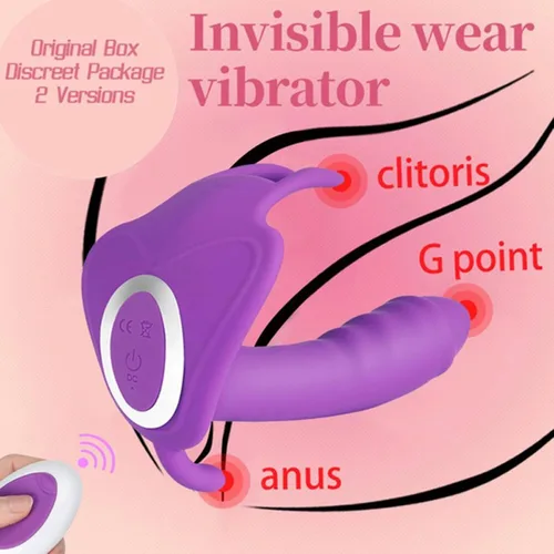 Vista 3 de Vibrador de mariposa ponible, vibrador, vibradores, control remoto, juguetes sexuales para mujeres, clítoris rápido orgasmo masturbándose juguetes