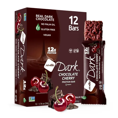 Vista 25 de NuGo Dark, caja variada de muestra, barra de proteínas veganas de 0.47-0.31 onzas, sin gluten, 12 CT