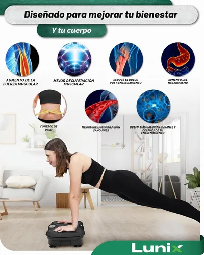 Vista 6 de Lunix LX18 Vibration Plate Exercise Machine with Handles & Magnetic Acupoints, Power Platform for Lymphatic Drainage, Full Body Workout Home Fitness