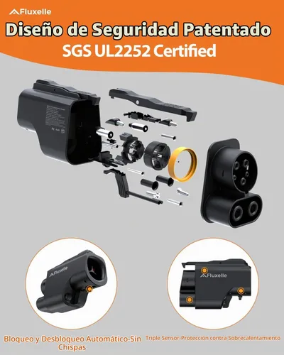 Vista 2 de Adaptador de EV NACS a CCS, Certificado UL2252 500A/1000V Adaptador de Carga Rápida con Interbloqueo, Compatible con Supercargadores Tesla