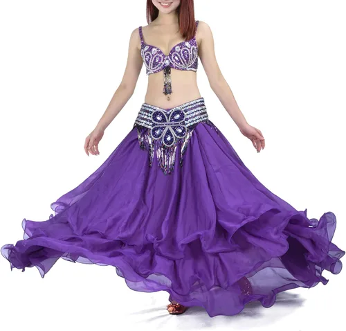 Vista 2 de Falda de gasa tribal para danza del vientre, para Halloween