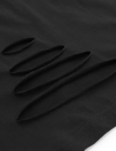 Vista 4 de SweatyRocks - Camiseta corta de mangas cortas de verano para mujer con estilo desgastado