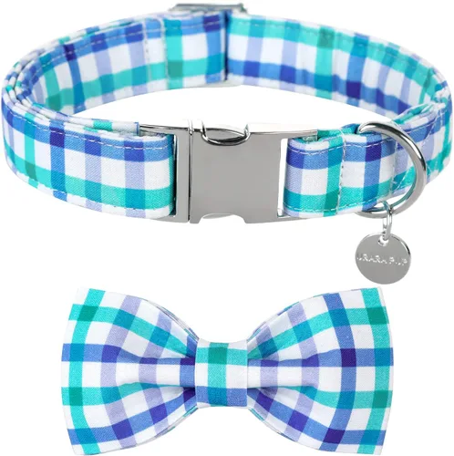 Vista 15 de Collar patriótico para perro con pajarita, collar de perro con lazo del 4 de julio, collar de bandera estadounidense para cachorros, machos