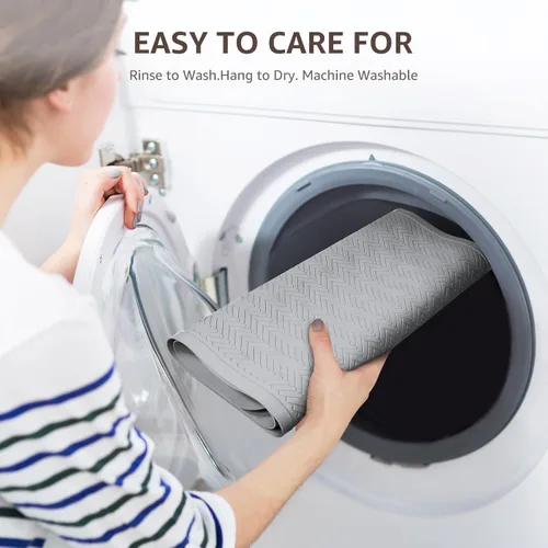 Vista 7 de OTHWAY Tapete antideslizante para bañera de 27 x 17 pulgadas, lavable a máquina, tapete antideslizante para ducha con 246 ventosas fuertes