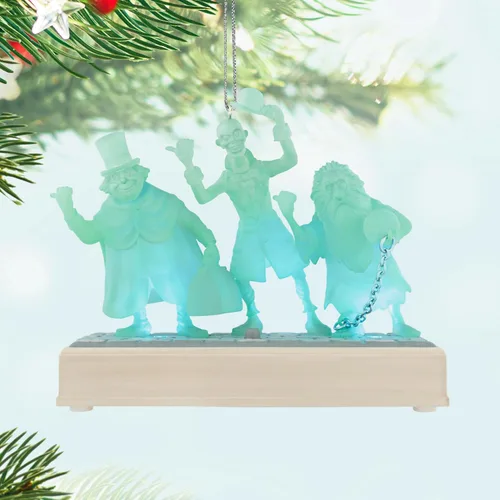 Vista 3 de Tarjeta de recuerdo Hallmark 2025, colección Disney La mansión embrujada, fantasmas autoestopistas con luz y sonido, regalos para fanáticos de Disney