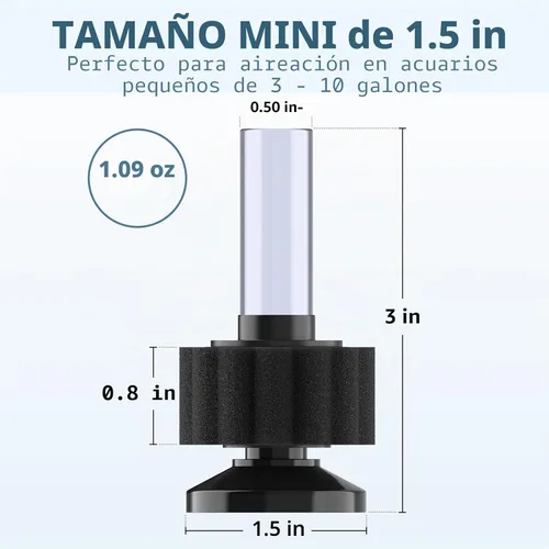Vista 5 de Pawfly Bomba de aire para acuario con kit de filtro de esponja nano bio, válvula de control de aire, tubería de línea aérea y accesorios de válvula