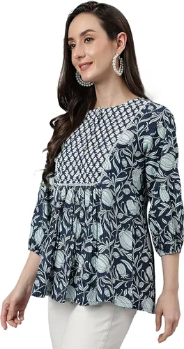 Vista 5 de Janasya Blusa tipo túnica para mujer