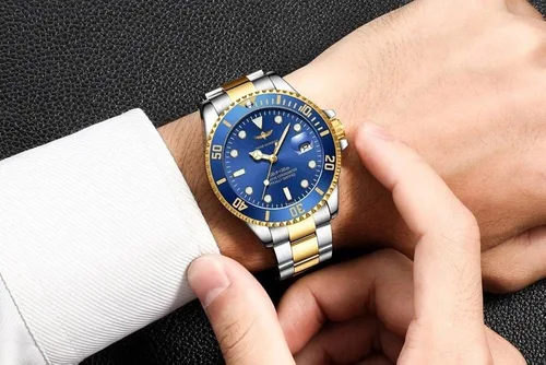 Vista 7 de ROAD WARRIOR Relojes de lujo de cuarzo para hombre, luminosos, cristal de zafiro de acero inoxidable., Mecánico
