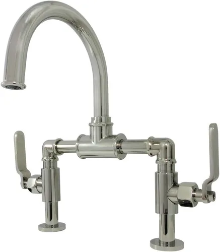 Vista 12 de Kingston Brass KS2173KL Whitaker - Grifo de baño de estilo industrial con drenaje emergente, latón antiguo