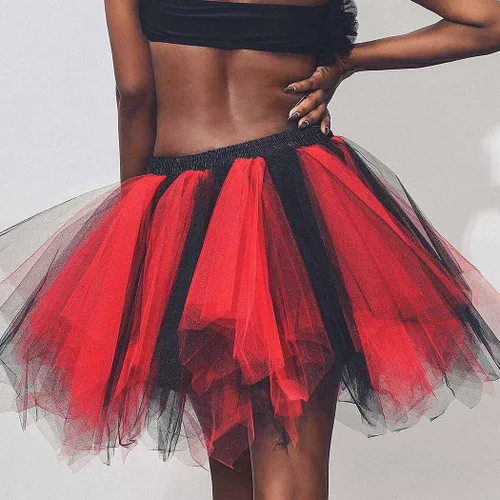Vista 4 de RELBCY Faldas de baile para mujer, falda tutú de tul en capas, falda de ballet para baile de princesa, vestido de fiesta tutús para mujeres y niñas