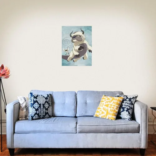 Vista 2 de GRAPHICS & MORE Póster de papel decorativo para pared de Avatar the Last Airbender Appa & Momo